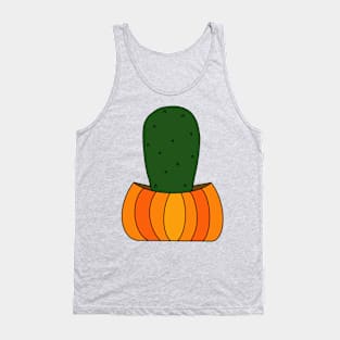 Cute Cactus Design #17: Halloween Pumpkin Cactus Tank Top